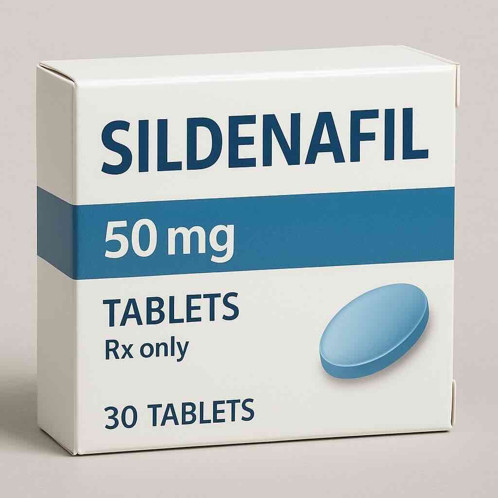 Sildenafil 50 mg prescription tablet package