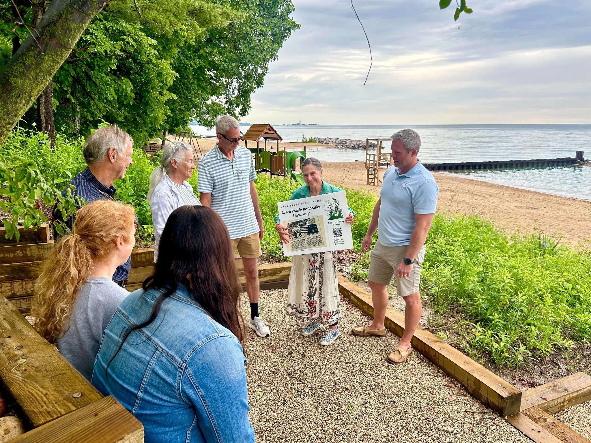 LBOLA board members at the Lake Bluff beach prairie in 2026