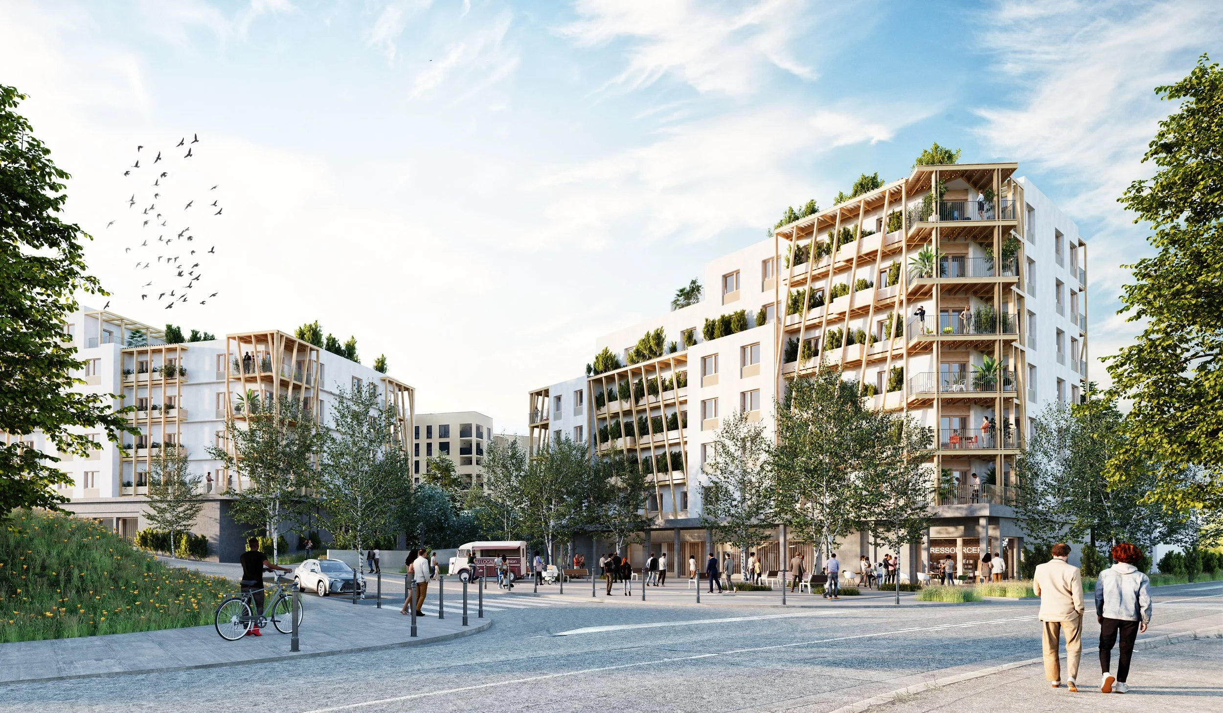 ZAC BALCONS DE SERMENAZ - 81 Logements  en construction mixte béton et bois à Rillieux le Pape (Lyon)