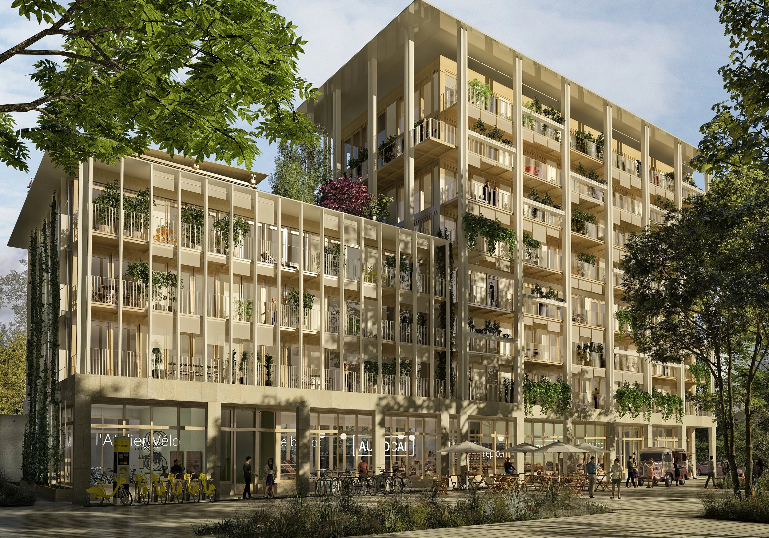 ZAC Flaubert - 61 logements en construction mixte bois - béton hors site à Grenoble