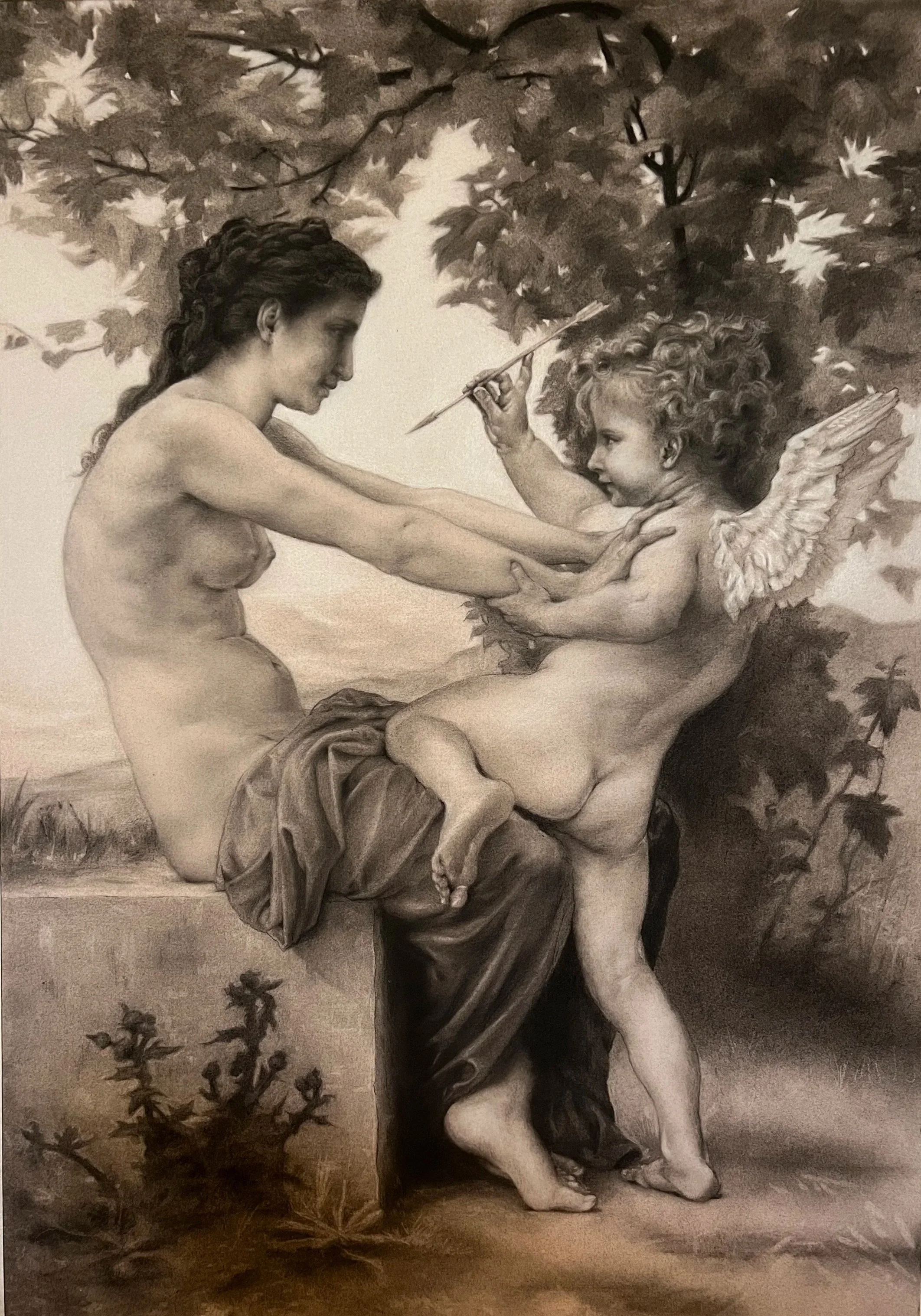 A+Young+Girl+Defending+Herself+against+Love+Master+Copy+after+Bouguereau.jpg