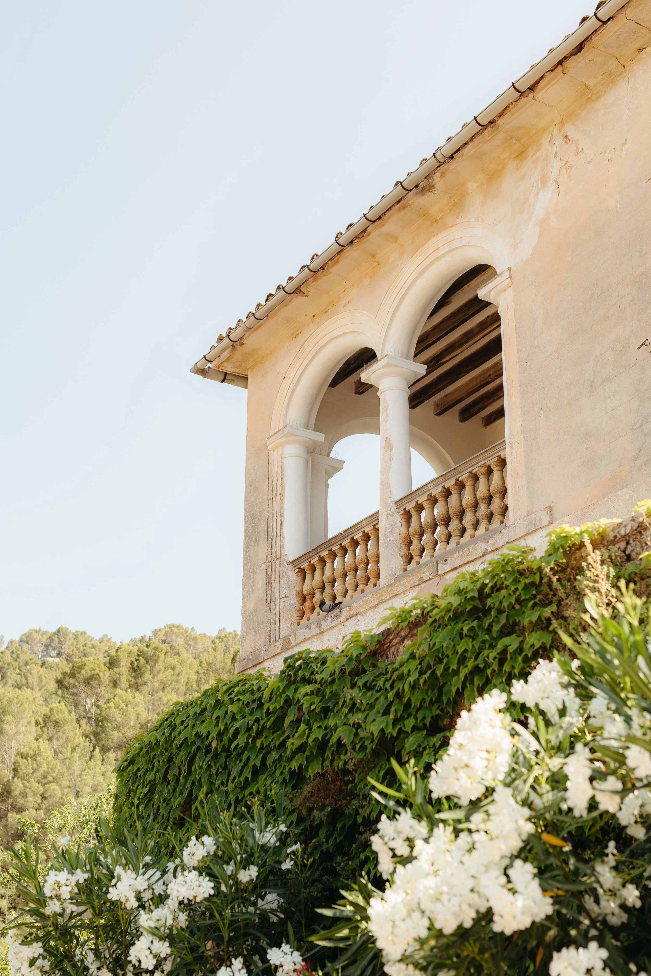 Live wedding painting by Penélope Servera at a Mallorca finca Son Burguet, Puigpunyent, Mallorca, Spain.