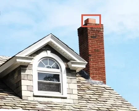 a chimney utilizing a terracotta flue tile for venting.