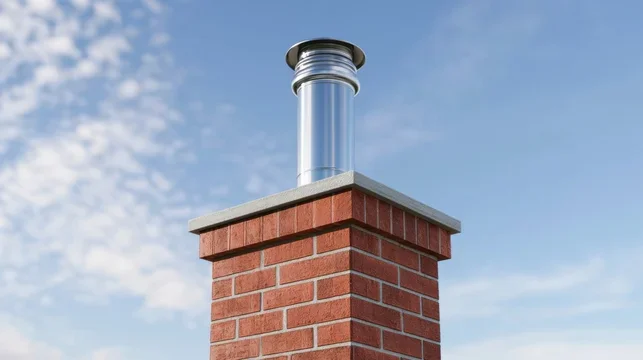 A chase structure with brick veneer. It was metal piping ran through it.