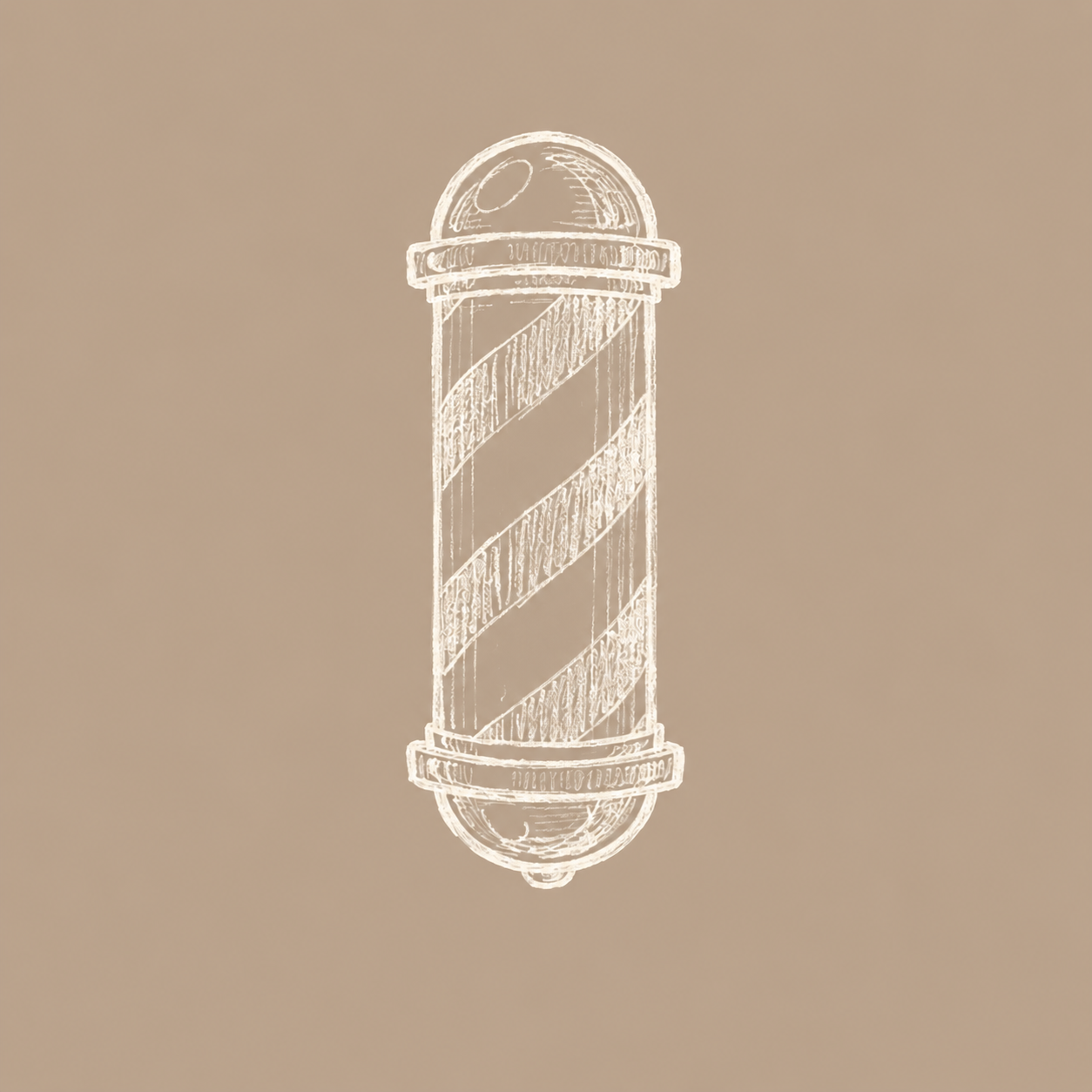 Sketched icon of a barber pole