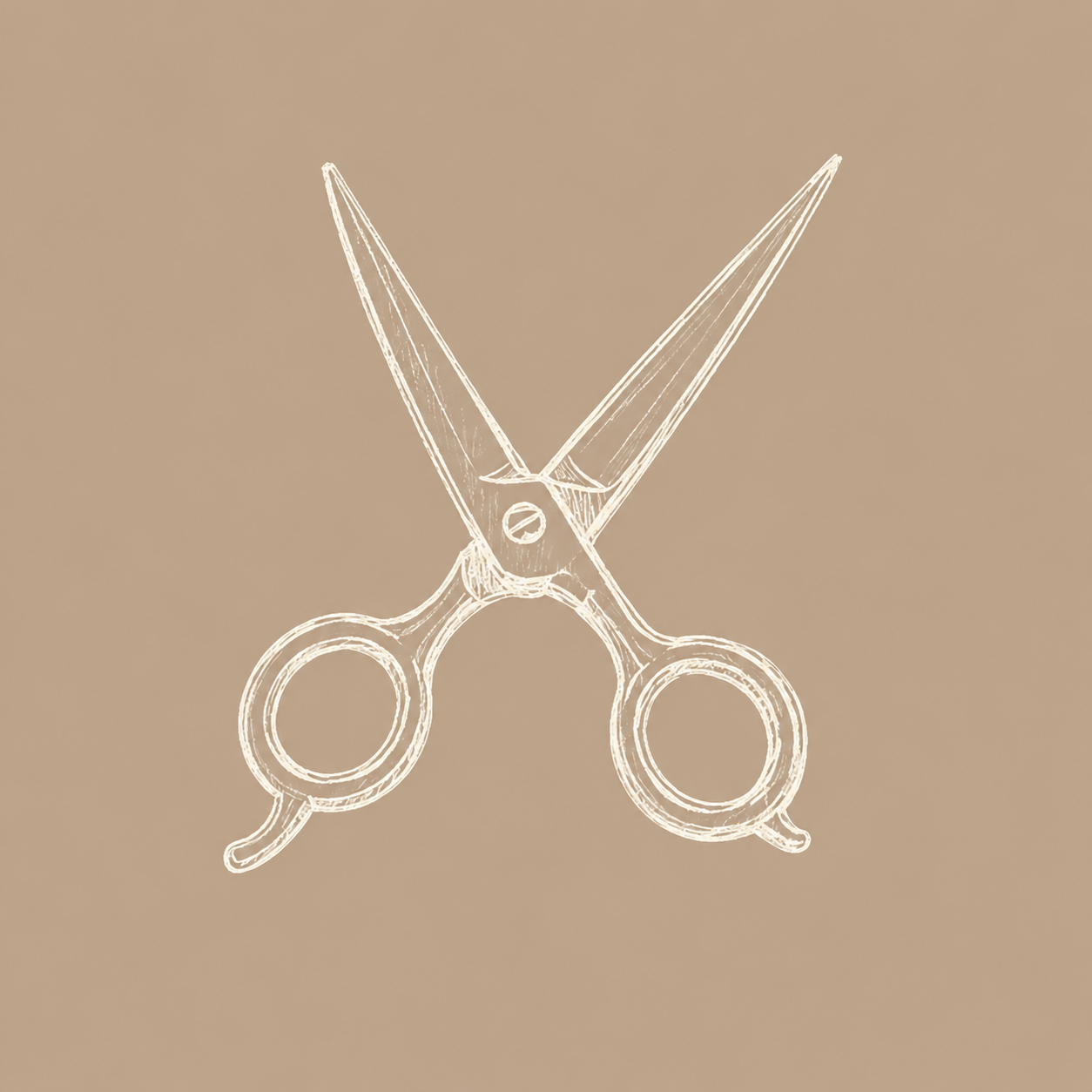 Sketched icon of a scissors