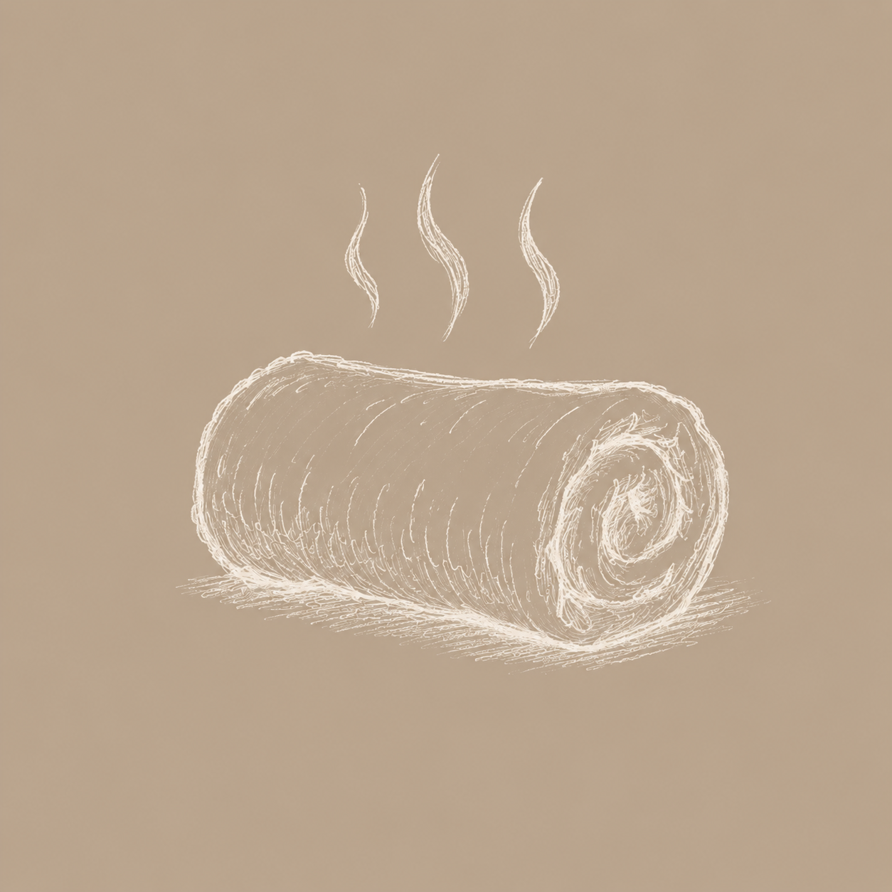 Sketched icon of a hot towel