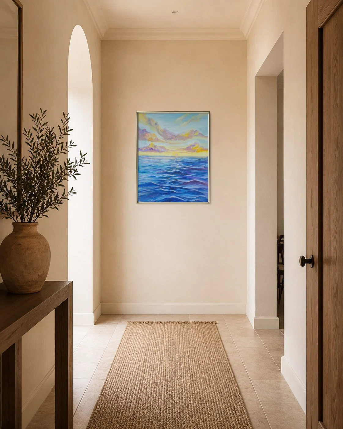 Lavendar rays on the sea - Metalic frame Entrance mockup.jpg