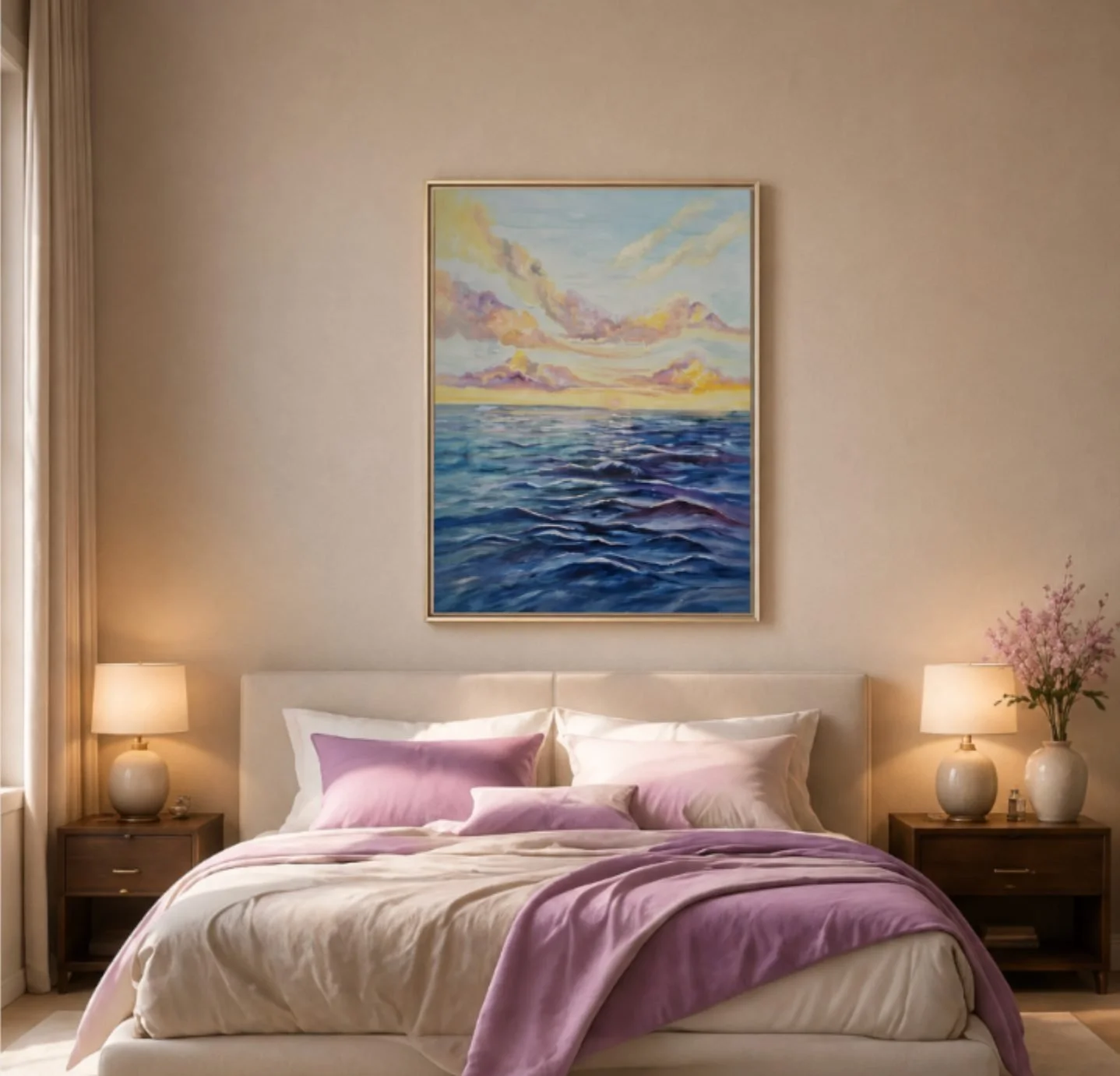 Lavendar Rays on the Sea