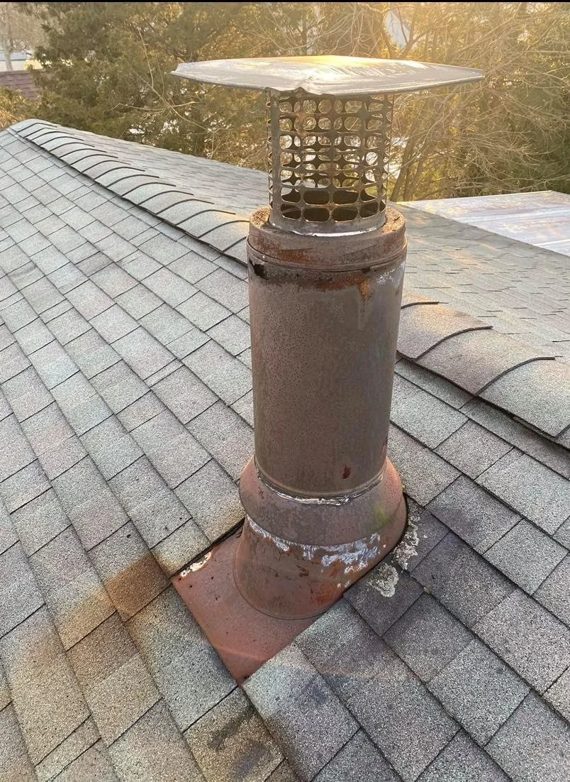 Class A Chimney pipe rotted away. 