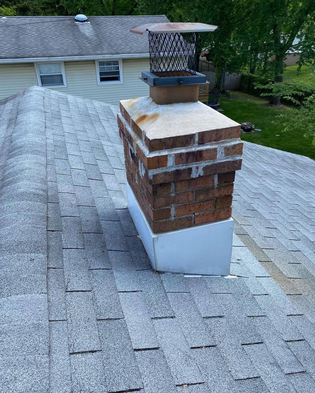 Vacant furnace/water heater chimney that was leaking.