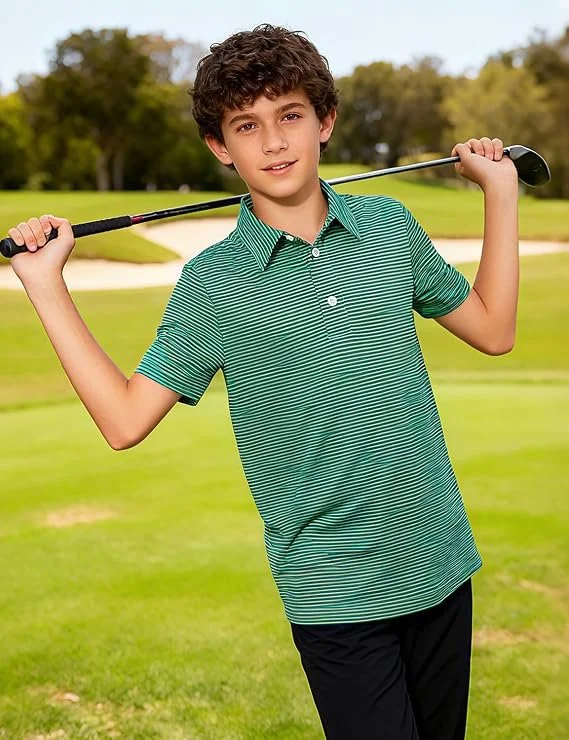 Sweat-Wicking Boys Golf Polo Shirt