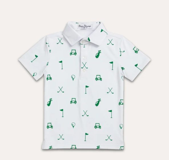 Boys Junior Golf Polo Birdies Green