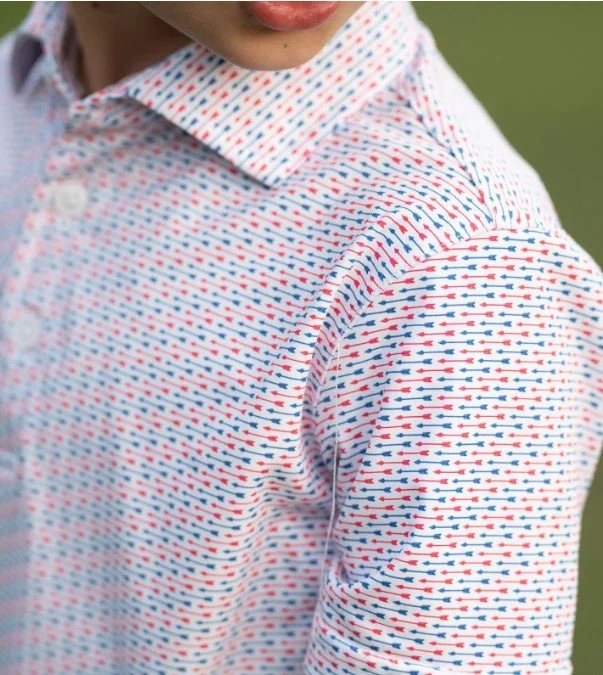 Red, White & Blue Junior Boys Golf Polo