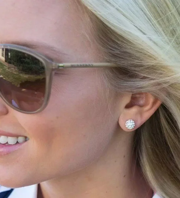Silver Golf Ball Earrings