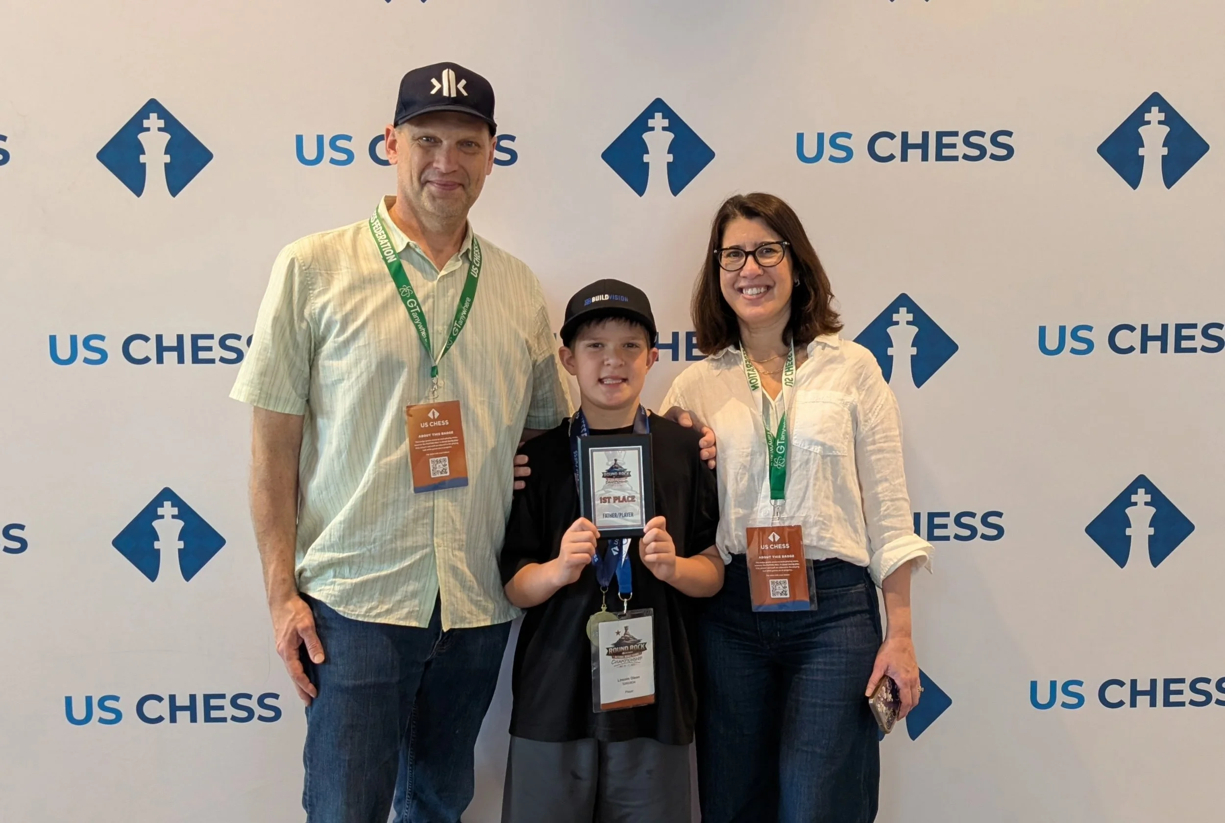Lincoln and his dad won "Father/Player" in their section at the U.S. Chess Federation Nationals