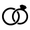 An icon of interlocking wedding rings