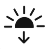 Sun with a downward arrow