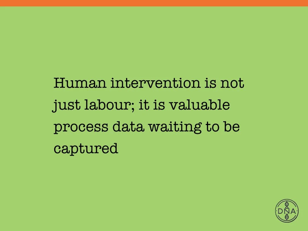 Caption - Human intervention is not just labour; it is valuable process data waiting to be captured