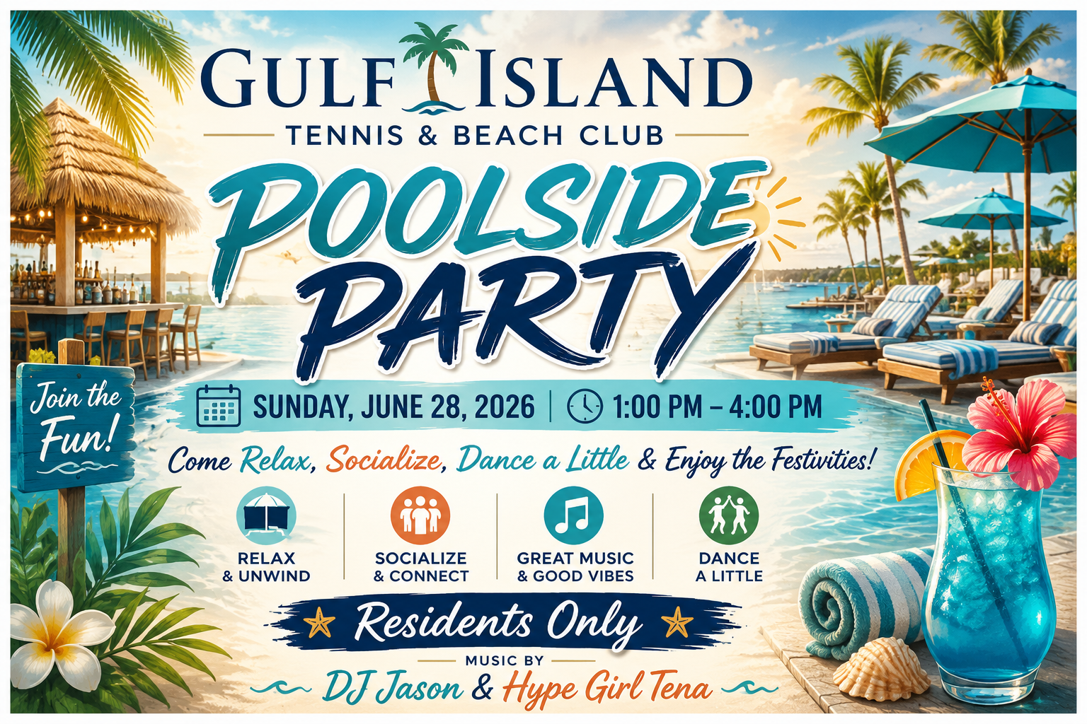 Gulf Island Beach &amp; Tennis Club Pool Party
