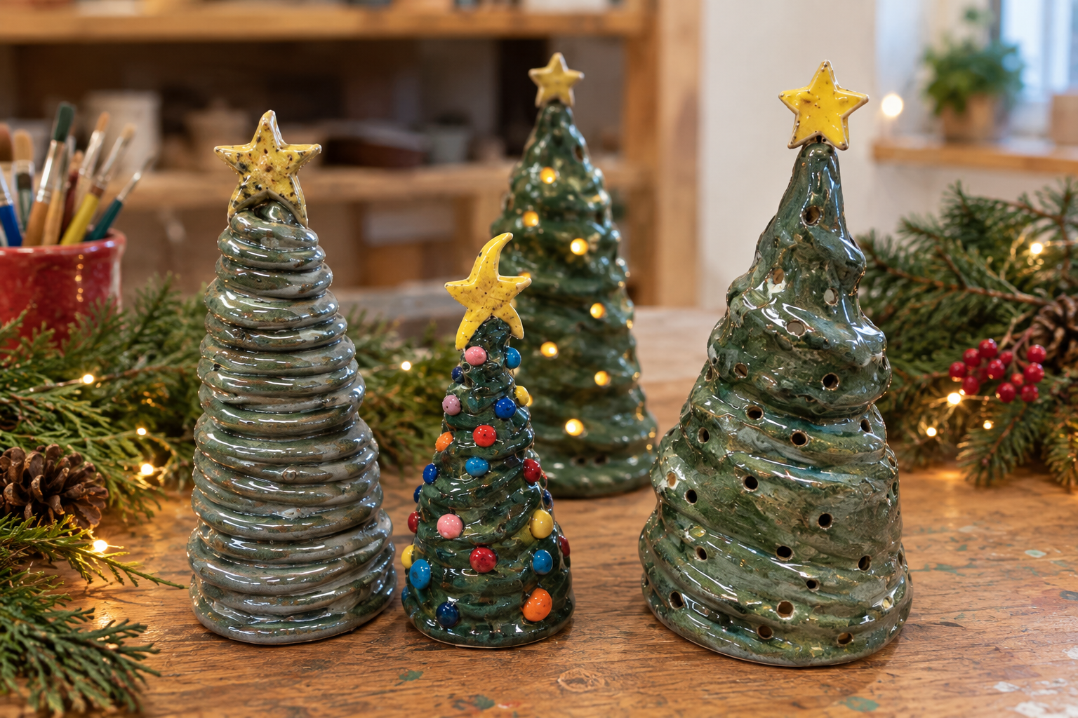Clay Christmas Tree Sculpting