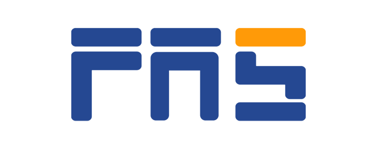 FAS logo with blue text and an orange accent on the top right of the 'A'.