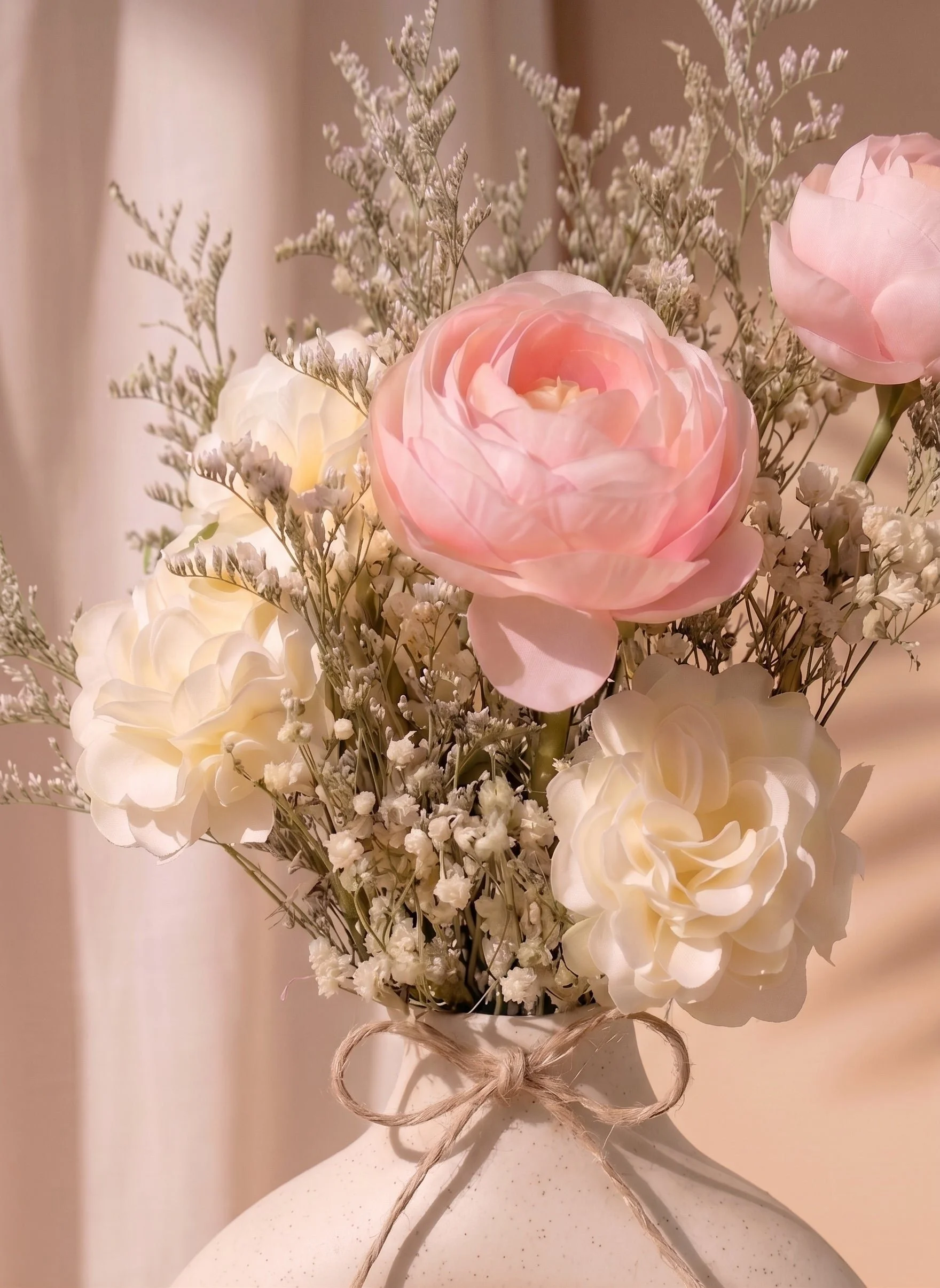 PeonySilkandCarnationDriedFlowerArrangementinHaloVase2.jpg