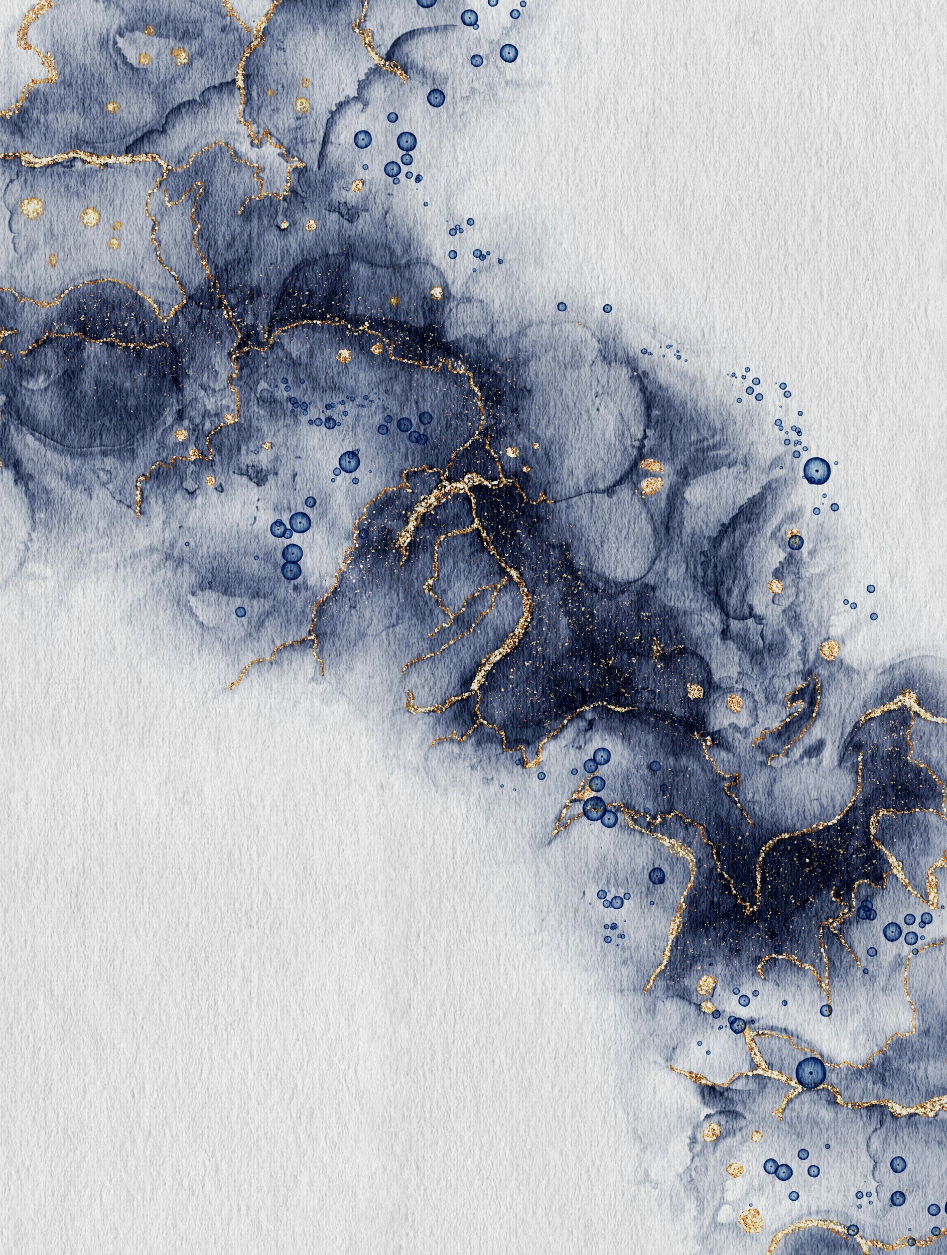 Abstract navy and gold watercolor texture