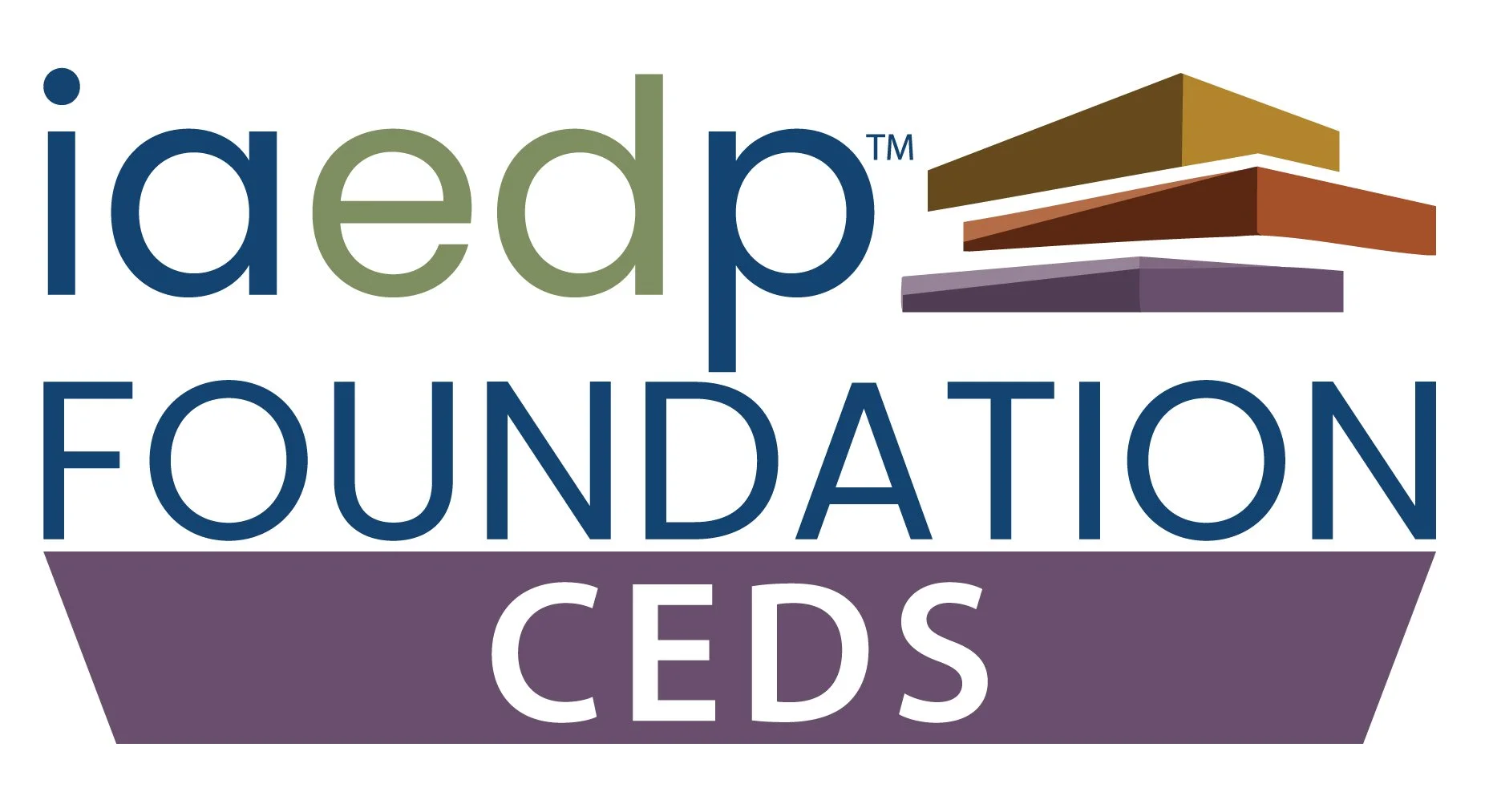Logo of the Ideap Foundation with stylized text and a stacked geometric design in earth tones and purple.