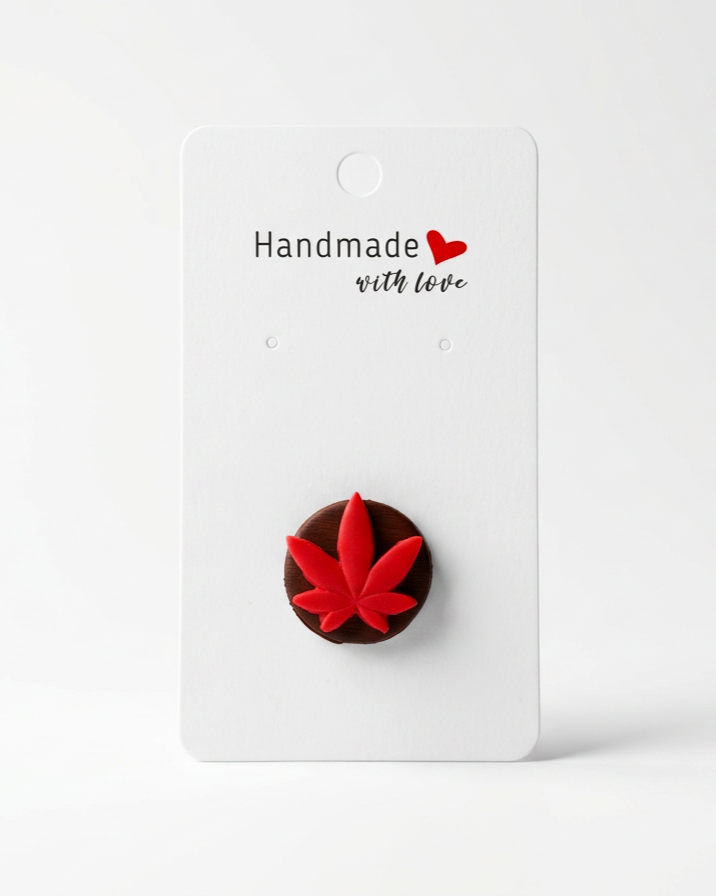 Vibrant Cannabis Leaf Pin with Color Backing