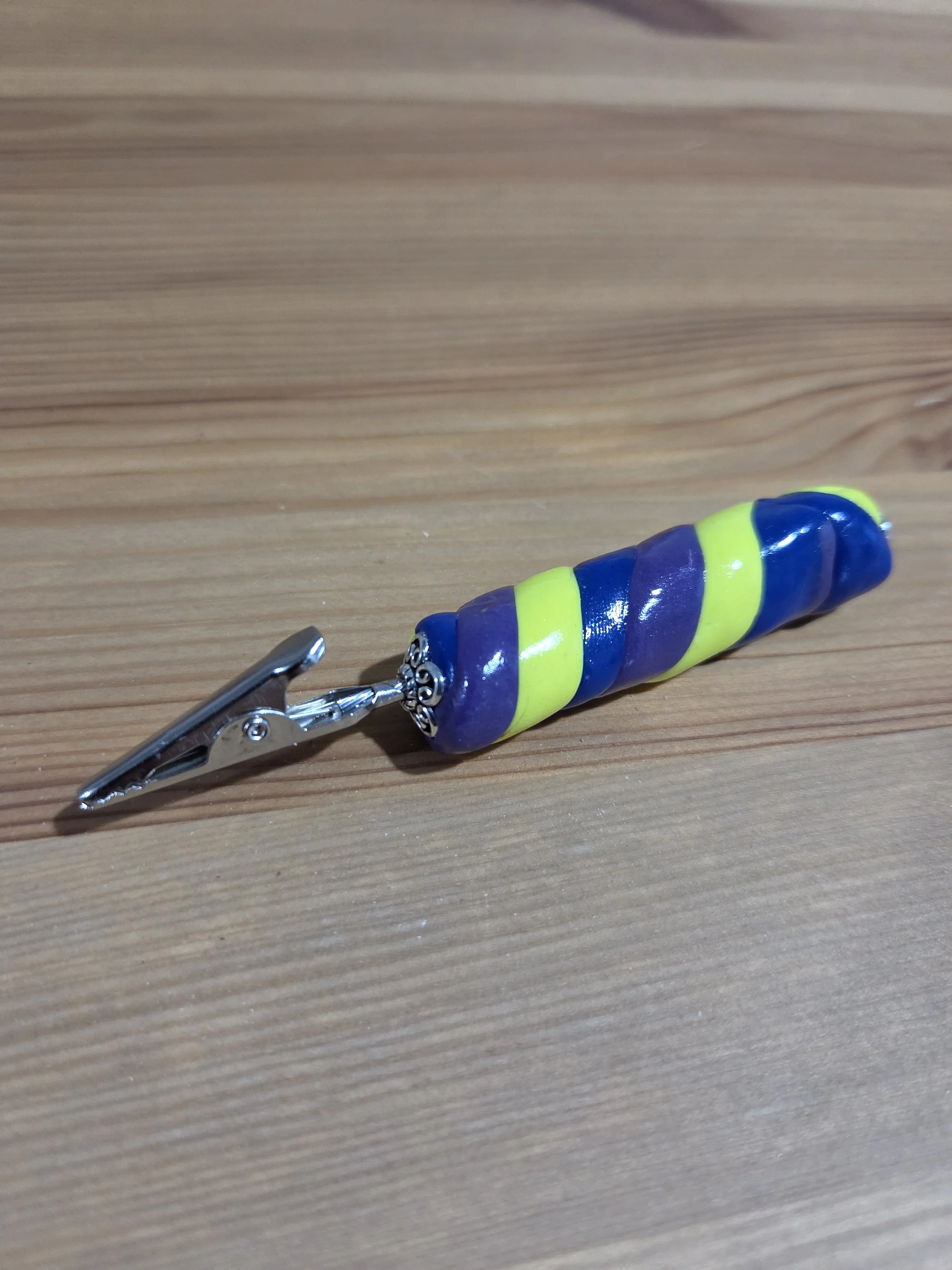 Blue Royal Yellow Handcrafted Alligator Clip