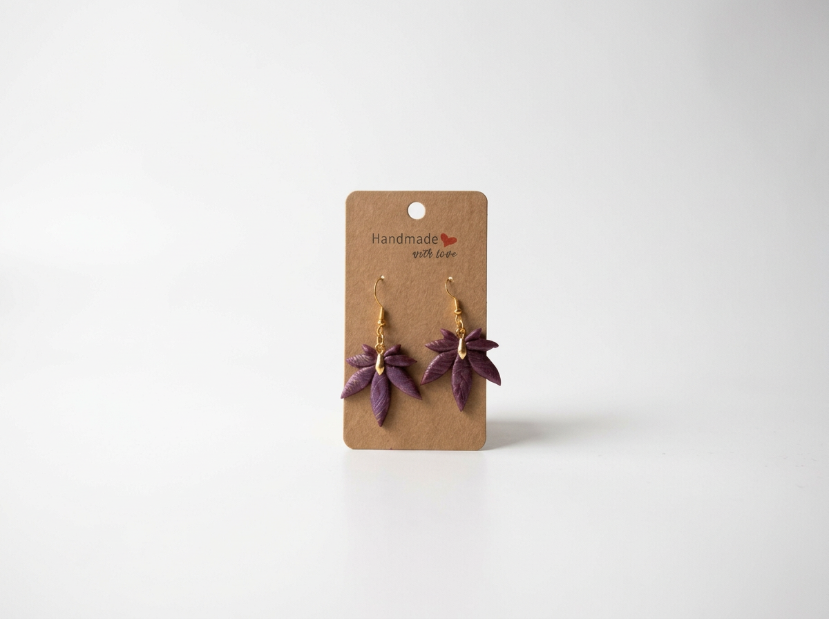 Handmade Clay Embossed Cannabis Leaf Earrings