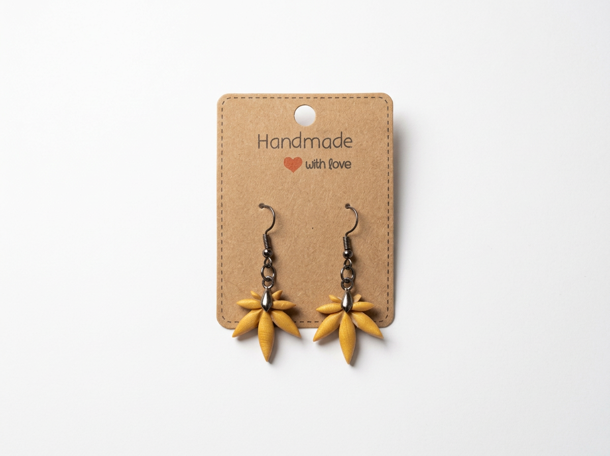 Handmade Clay Cannabis Leaf Earrings