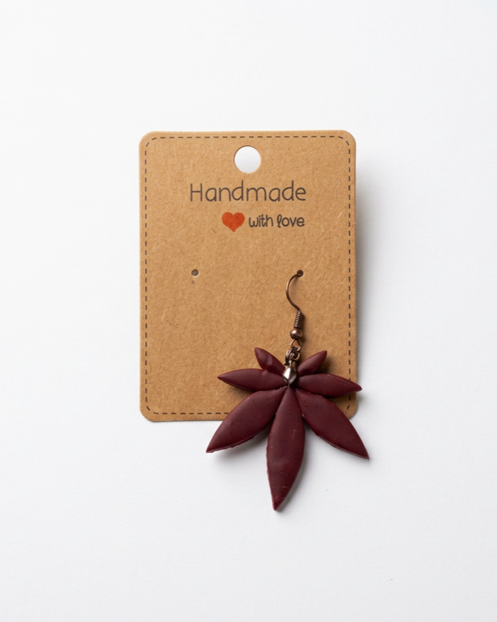 Handmade Clay Cannabis Earring