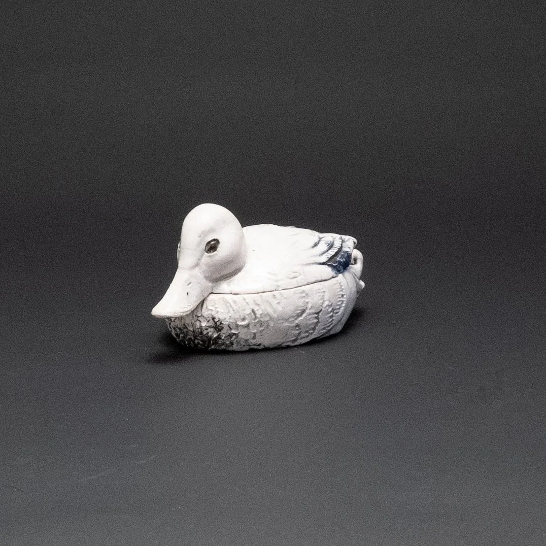 Raku Ceramic Duck Box