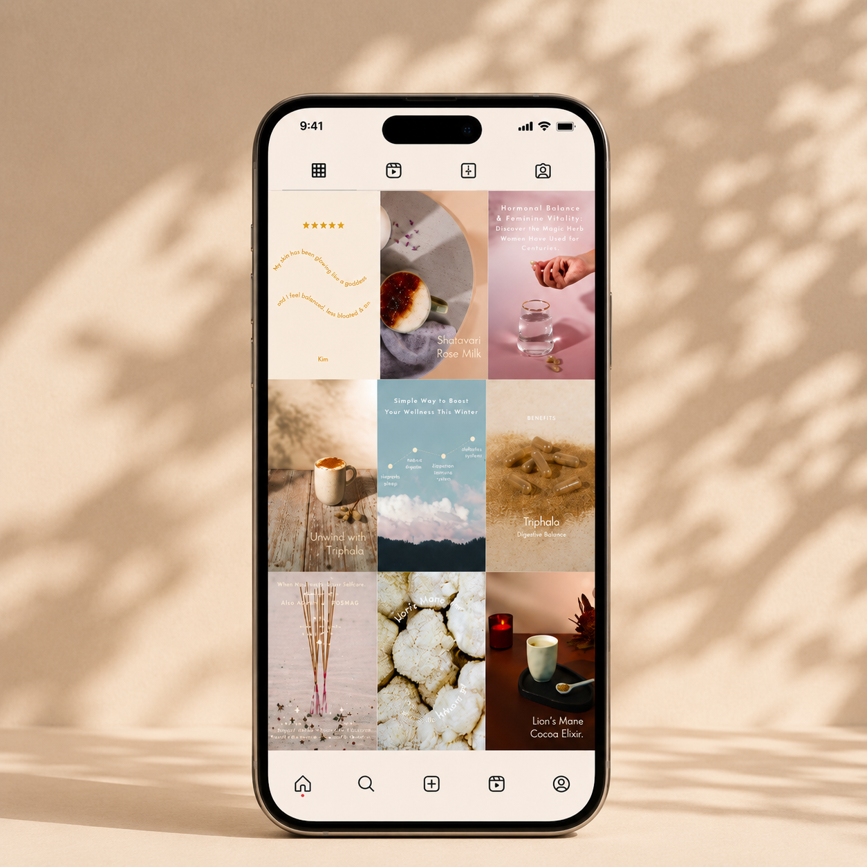 Social media content creation and Instagram marketing designed by Aura Studio for wellness brands.