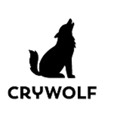 Silhouette of a howling wolf with the text 'CRY WOLF' below.