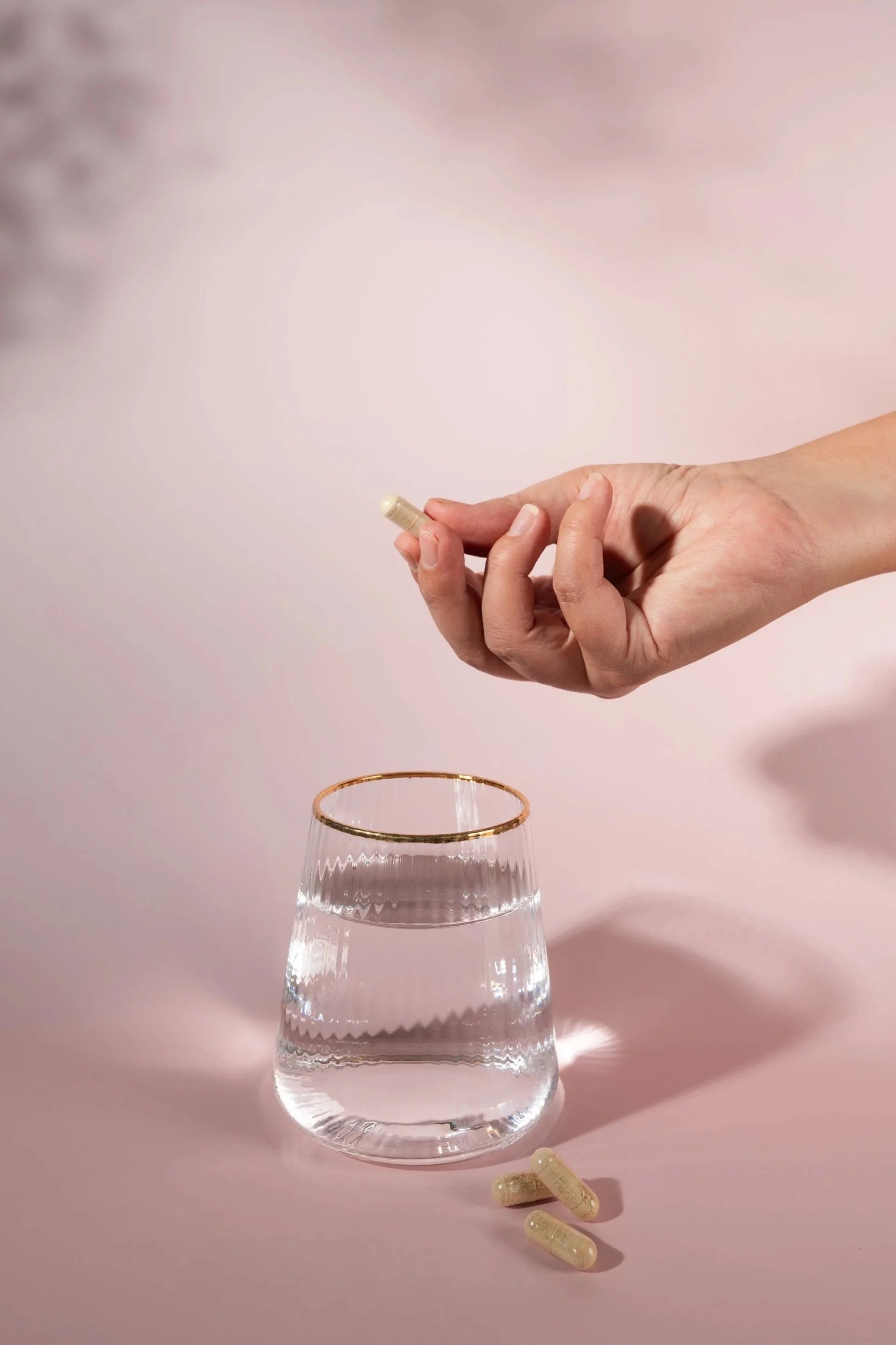 Professional product photography by Aura Studio featuring a premium health supplement styled for eCommerce and marketing.