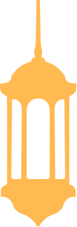 Silhouette of a gold or yellow ornate lantern or street lamp with a pointed top and decorative elements.
