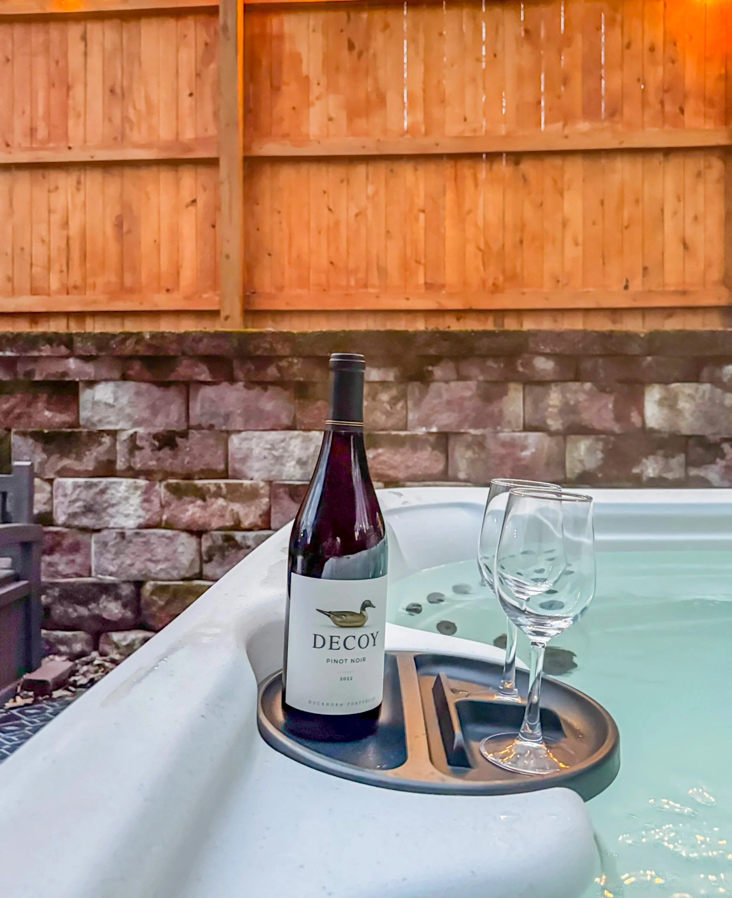 Backyard hot tub