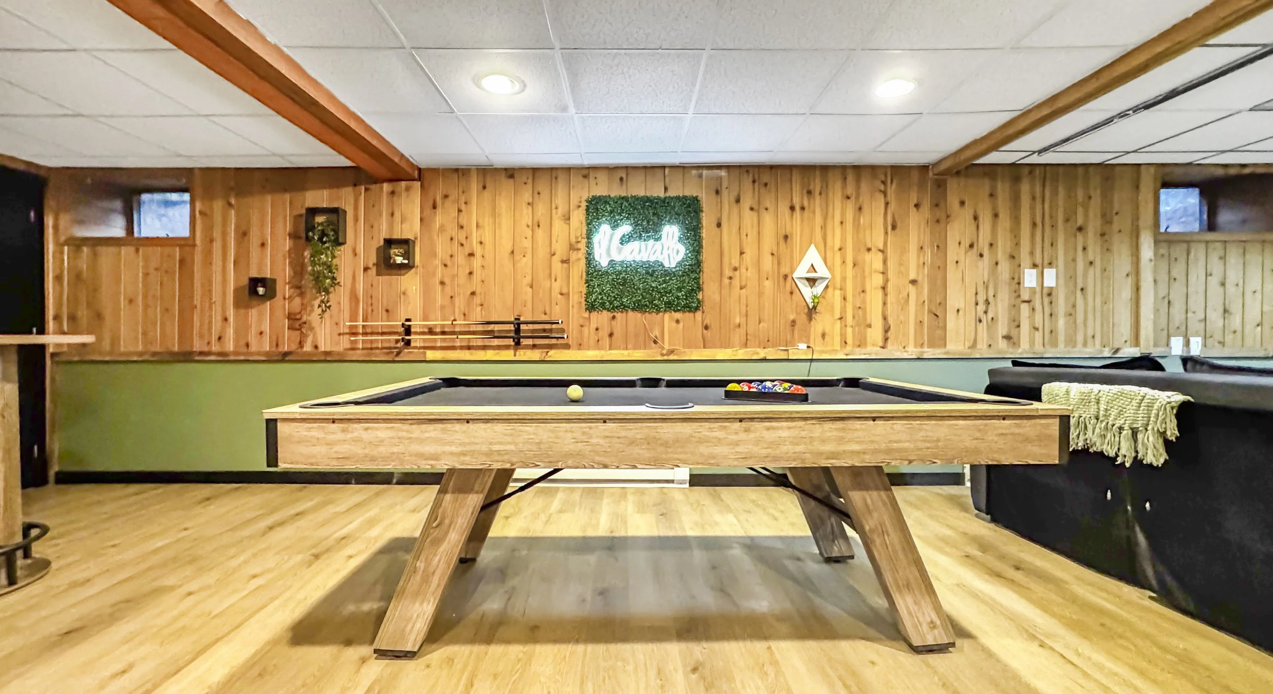 Pool Table in Game Room in Basement