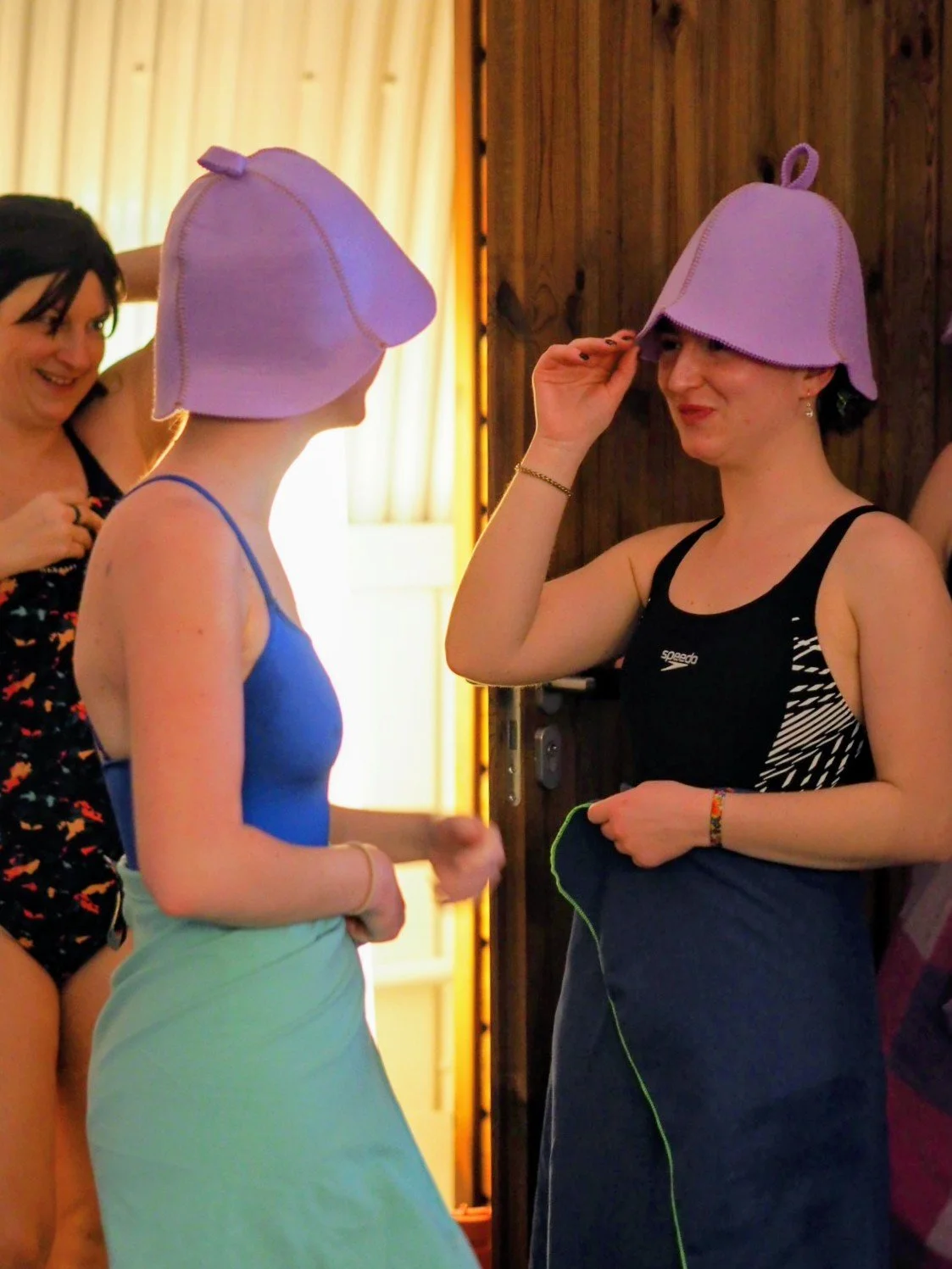 Same-gender sauna session