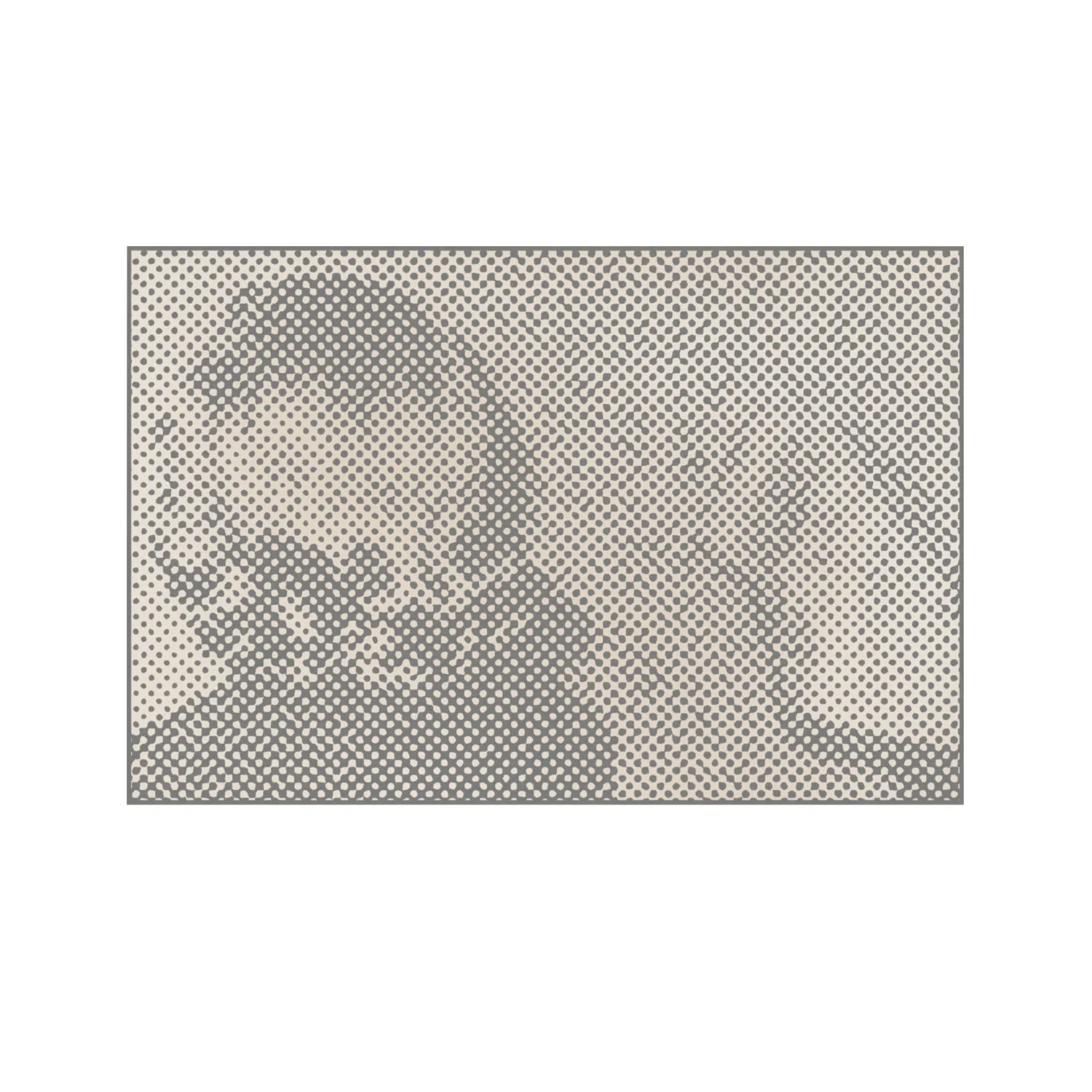 Surreal photo-based drawing of a young woman with long curly, blonde hair, viewed from behind.  