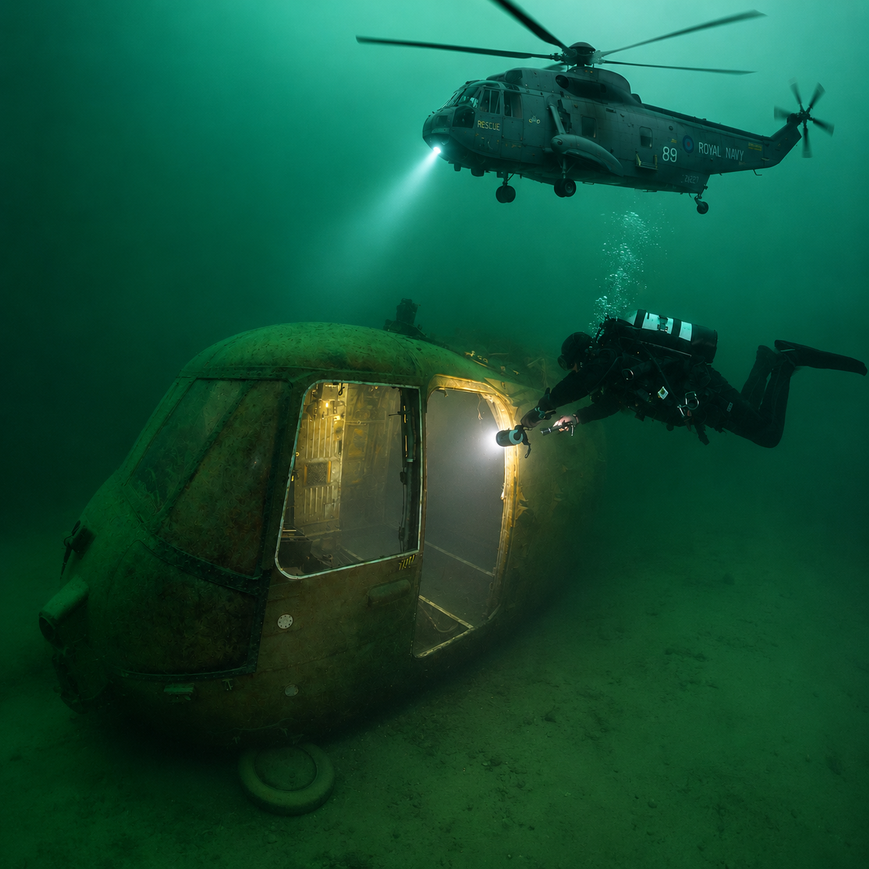 Sea-King Helicopter, Vobster Quarry, UK