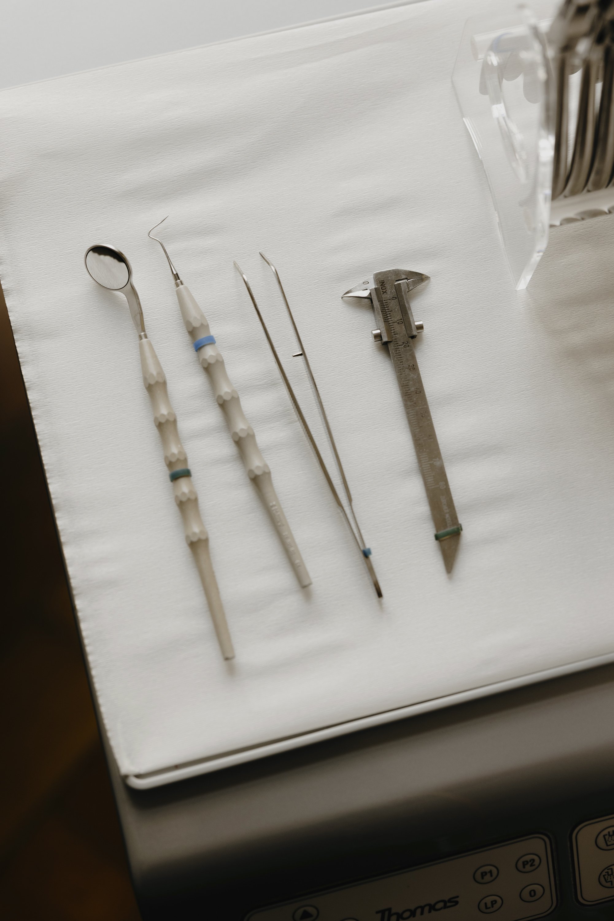Hygienisch aufbereitete Instrumente für Diagnostik.