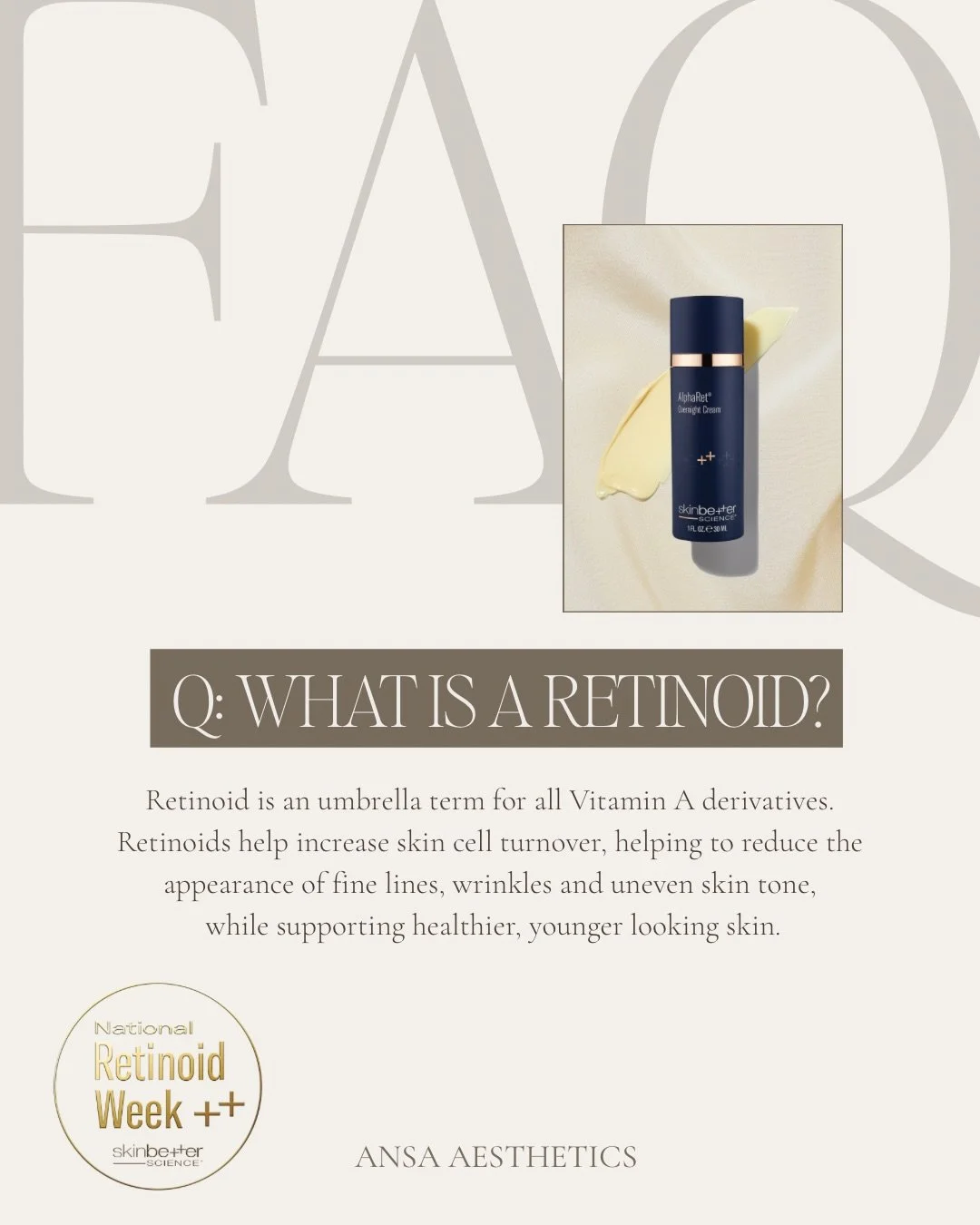 Highlighting my holy grail during National Retinoid Week ✨👏🏼 There&rsquo;s a reason AlphaRet is the gold standard. 🤍 @skinbetter