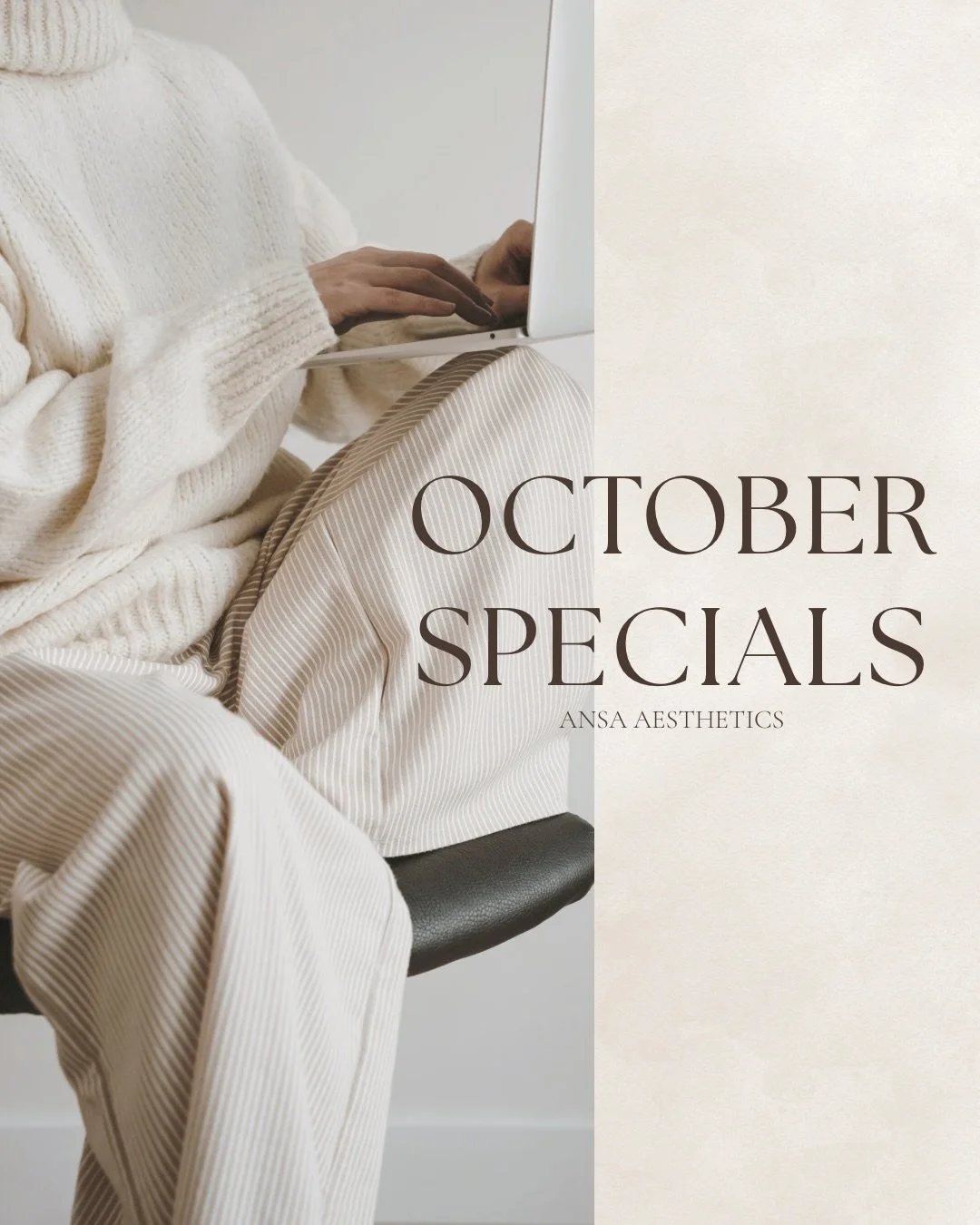 October specials are here at ANSA Aesthetics 🤎 A new month calls for a little fall refresh, just for you.

✨ $50 off BioRePeel
✨ Dysport $4/unit when you receive 70+ units

Ready for your fall refresh? DM us or click the link in bio to book.