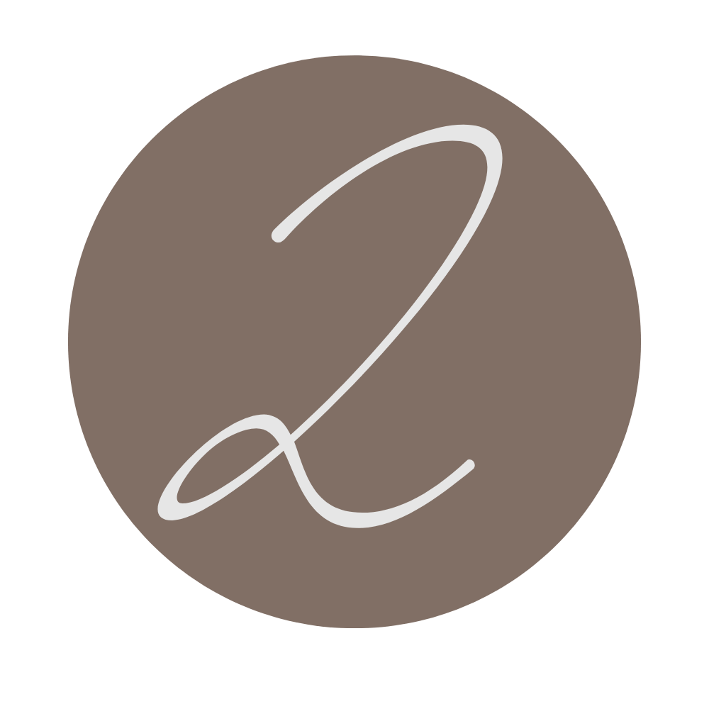 Stylized number '2' in white on a brown circular background