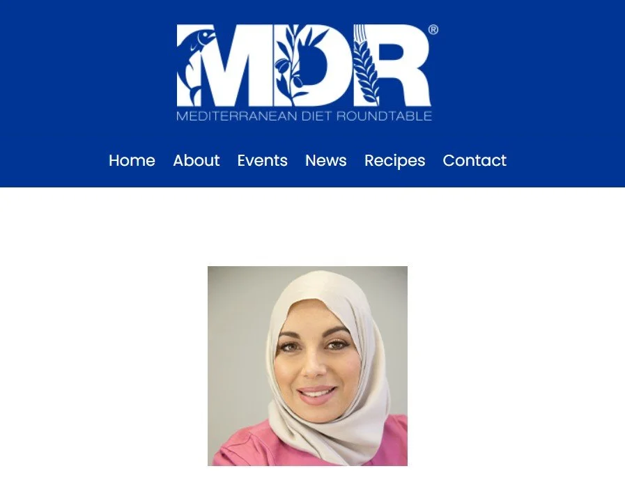 Yvonne Maffei featured by the Mediterranean Diet Roundtable for her work in halal food and culinary diplomacy.