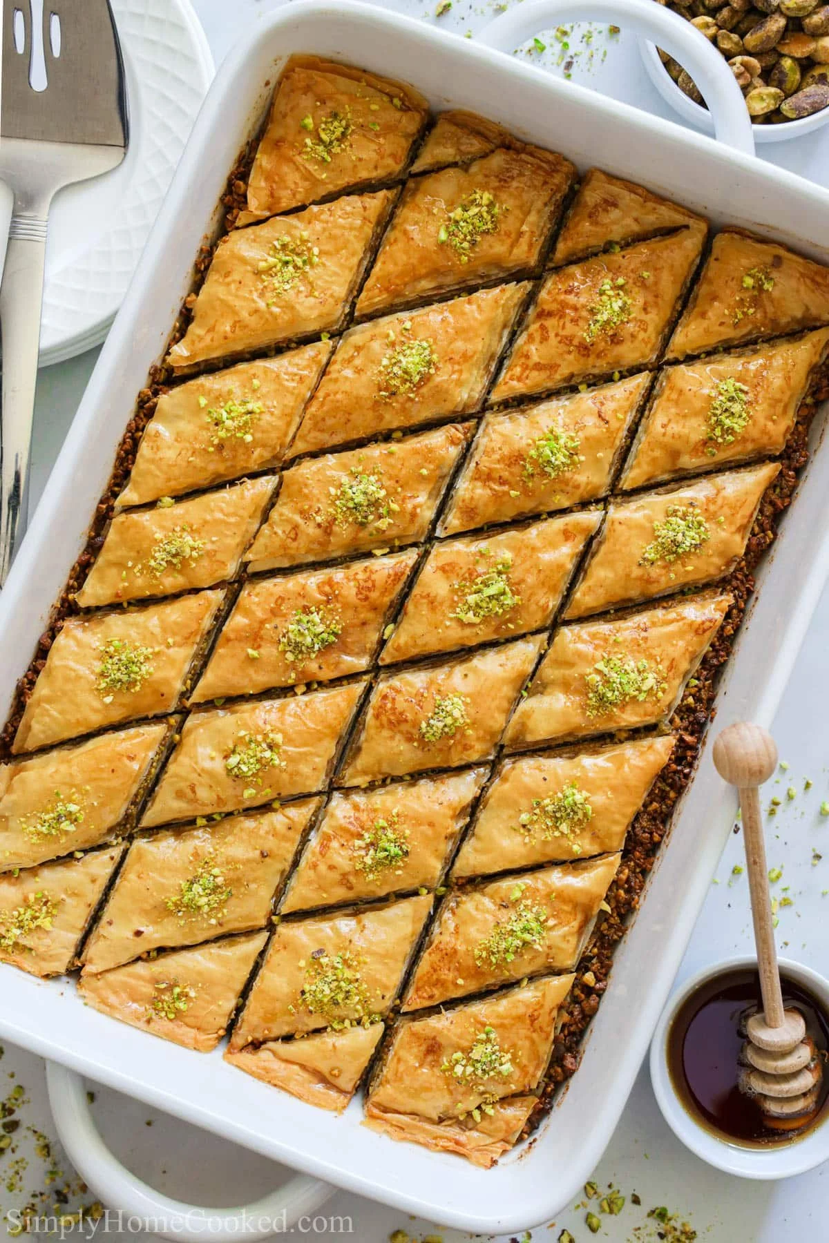 Turkish baklava with pistachios featured in Yvonne Maffei’s cultural food presentation at the World Bank.